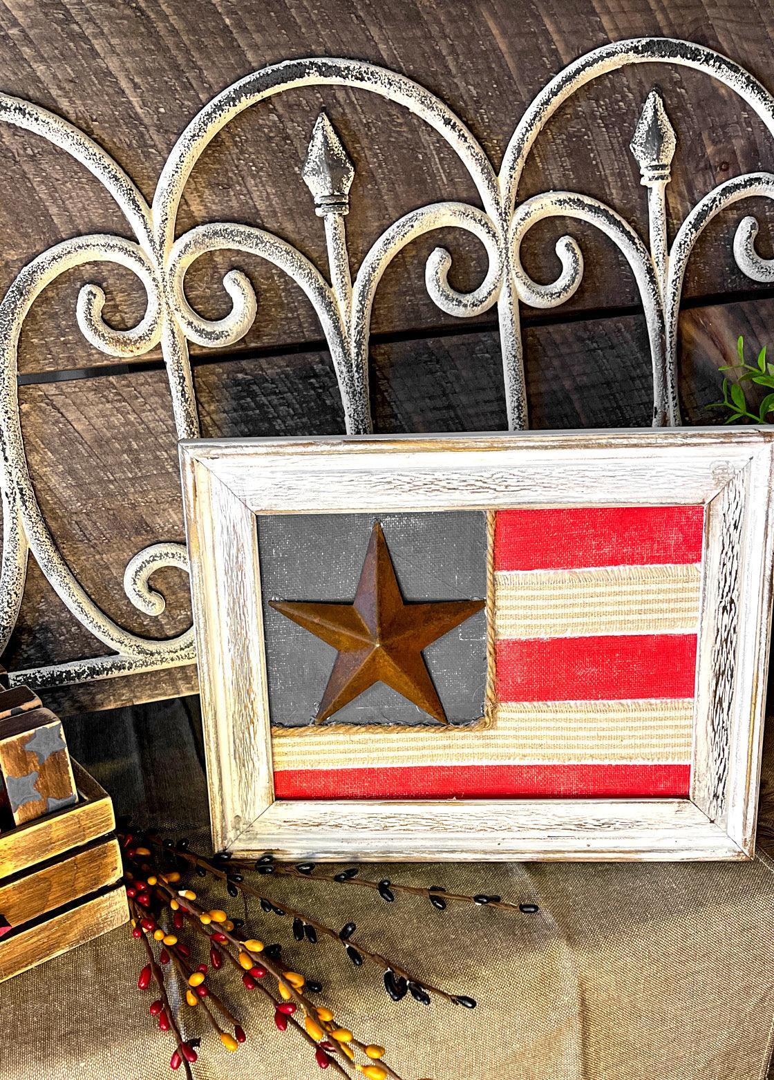Framed Americana flag - Heart Land Designs